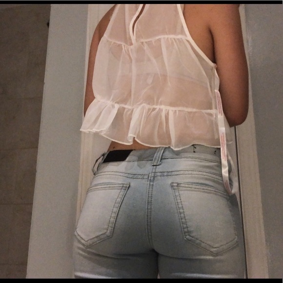 Size 4 blue notes ripped floral jeans women’s - Picture 2 of 5